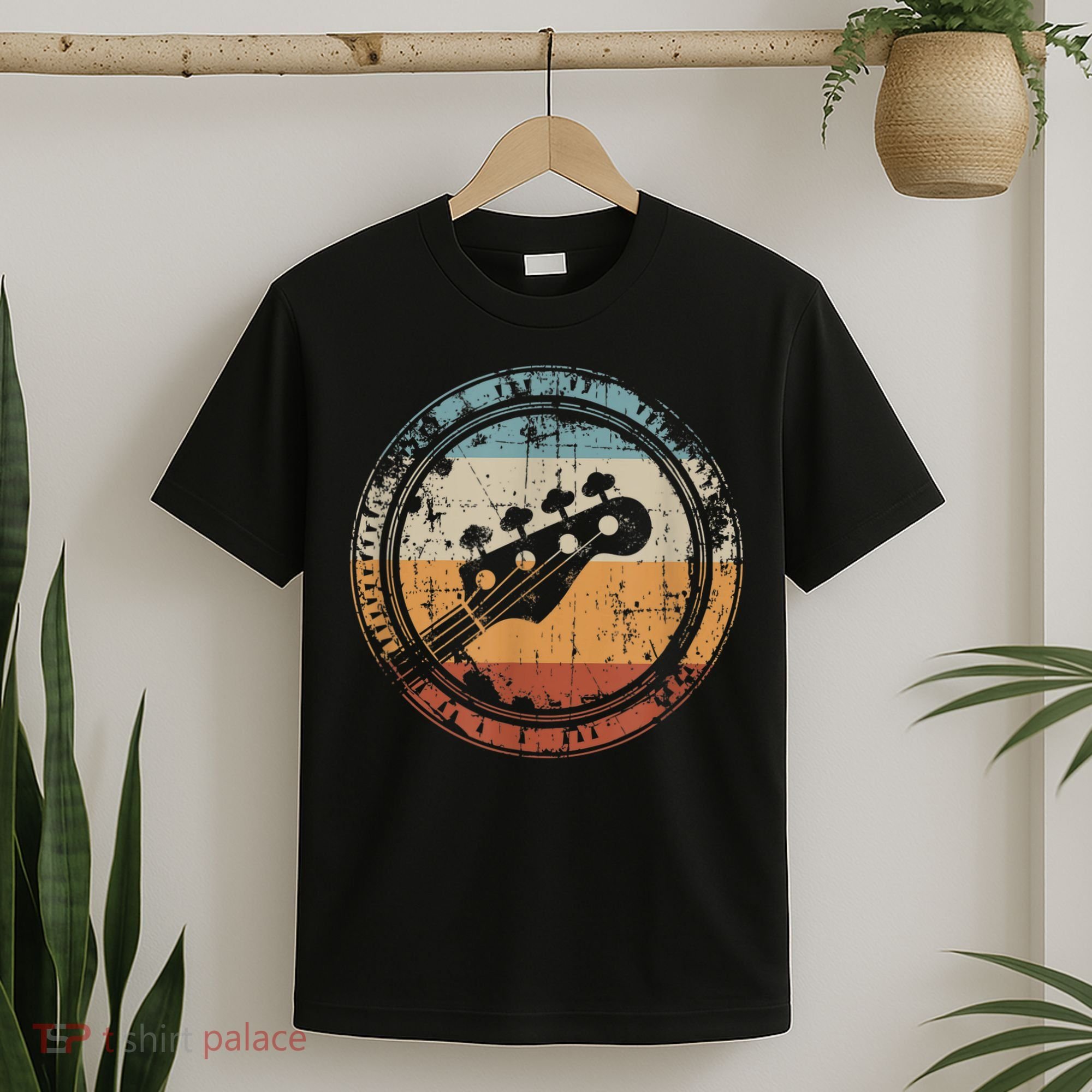 Vintage Bass Guitar Headstock for Bassist and Bass Player T-Shirt