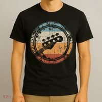 Vintage Bass Guitar Headstock for Bassist and Bass Player T-Shirt thumb 3
