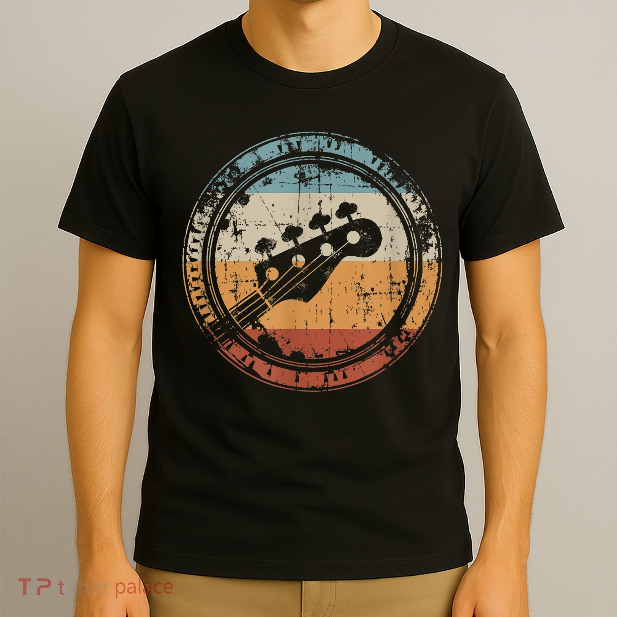 Vintage Bass Guitar Headstock for Bassist and Bass Player T-Shirt