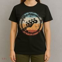 Vintage Bass Guitar Headstock for Bassist and Bass Player T-Shirt thumb 4