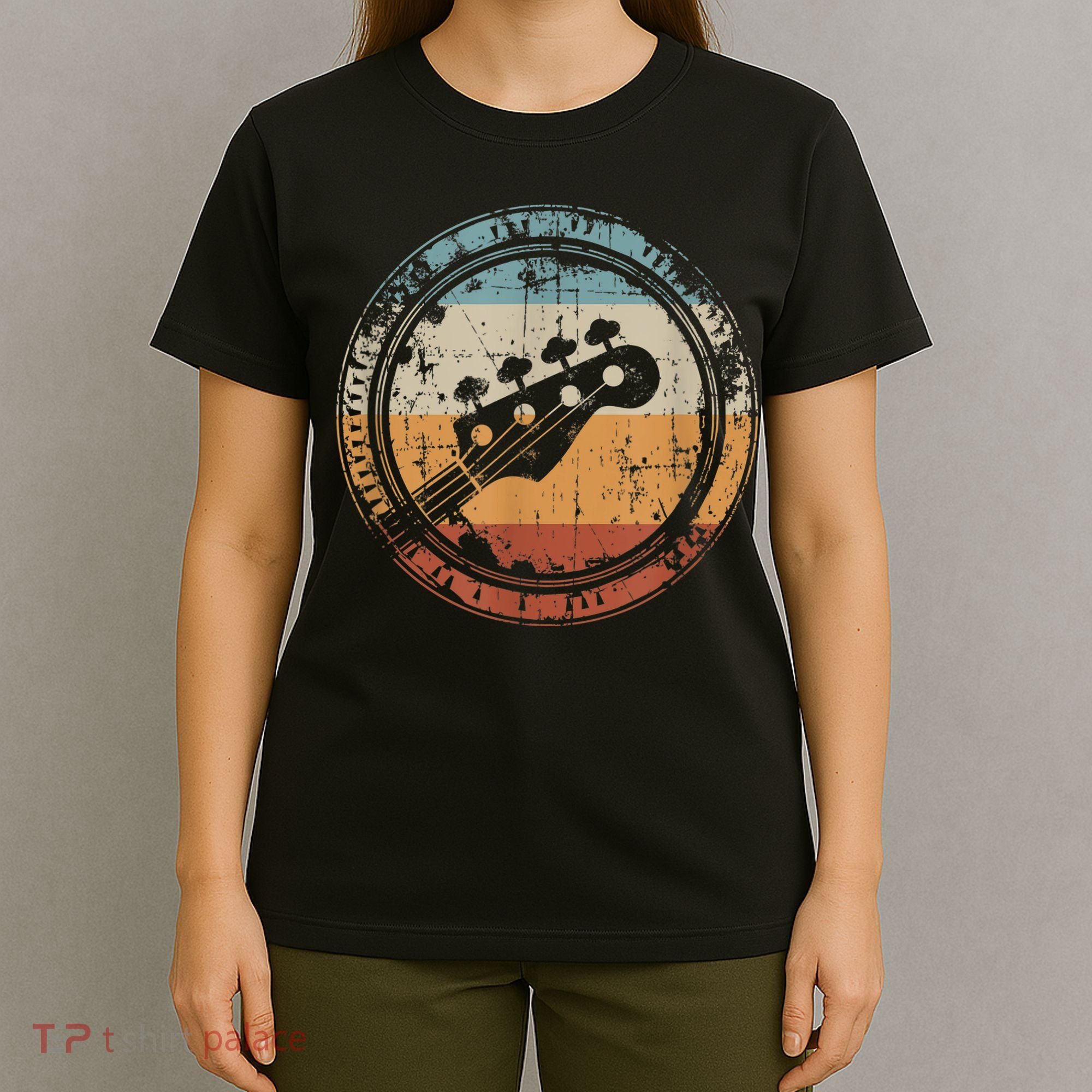 Vintage Bass Guitar Headstock for Bassist and Bass Player T-Shirt