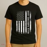 Vintage Best Grandpa Ever Us Flag Funny For Grandfather T-Shirt thumb 3
