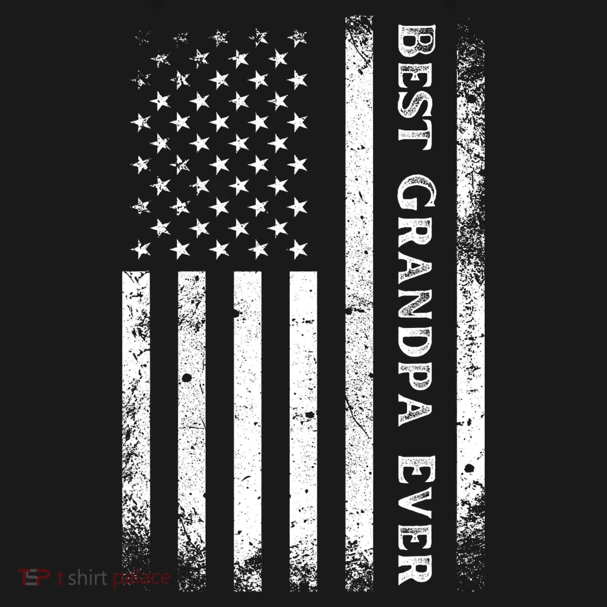 Vintage Best Grandpa Ever Us Flag Funny For Grandfather T-Shirt
