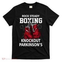 Vintage Boxing Gloves Rock Steadys Boxing Knockout Parkinson T-Shirt thumb 0