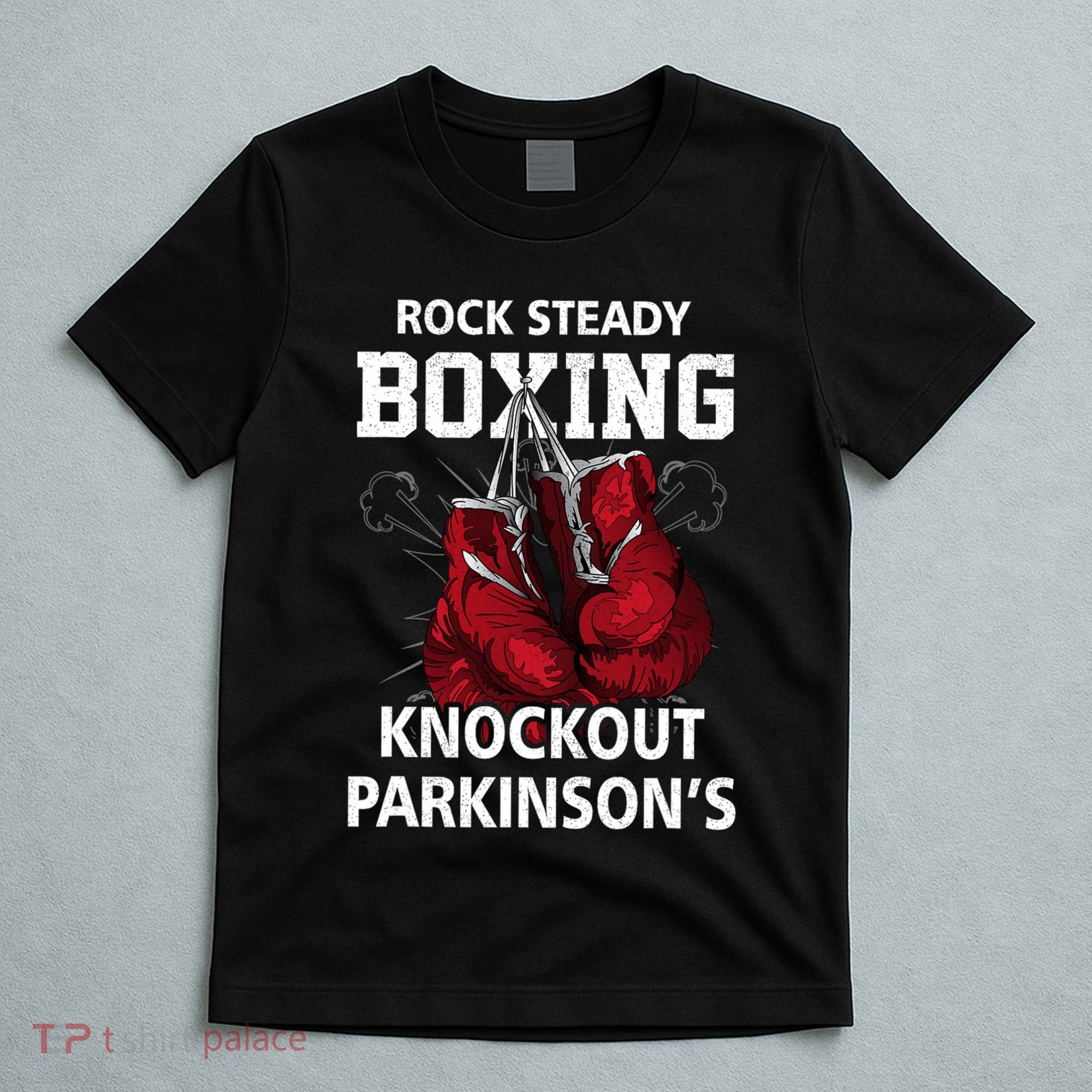 Vintage Boxing Gloves Rock Steadys Boxing Knockout Parkinson T-Shirt