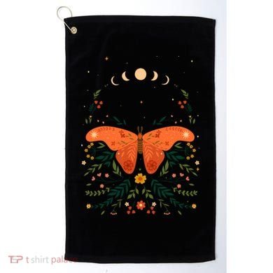 Vintage Boho Garden Moon Moth Golf Towel