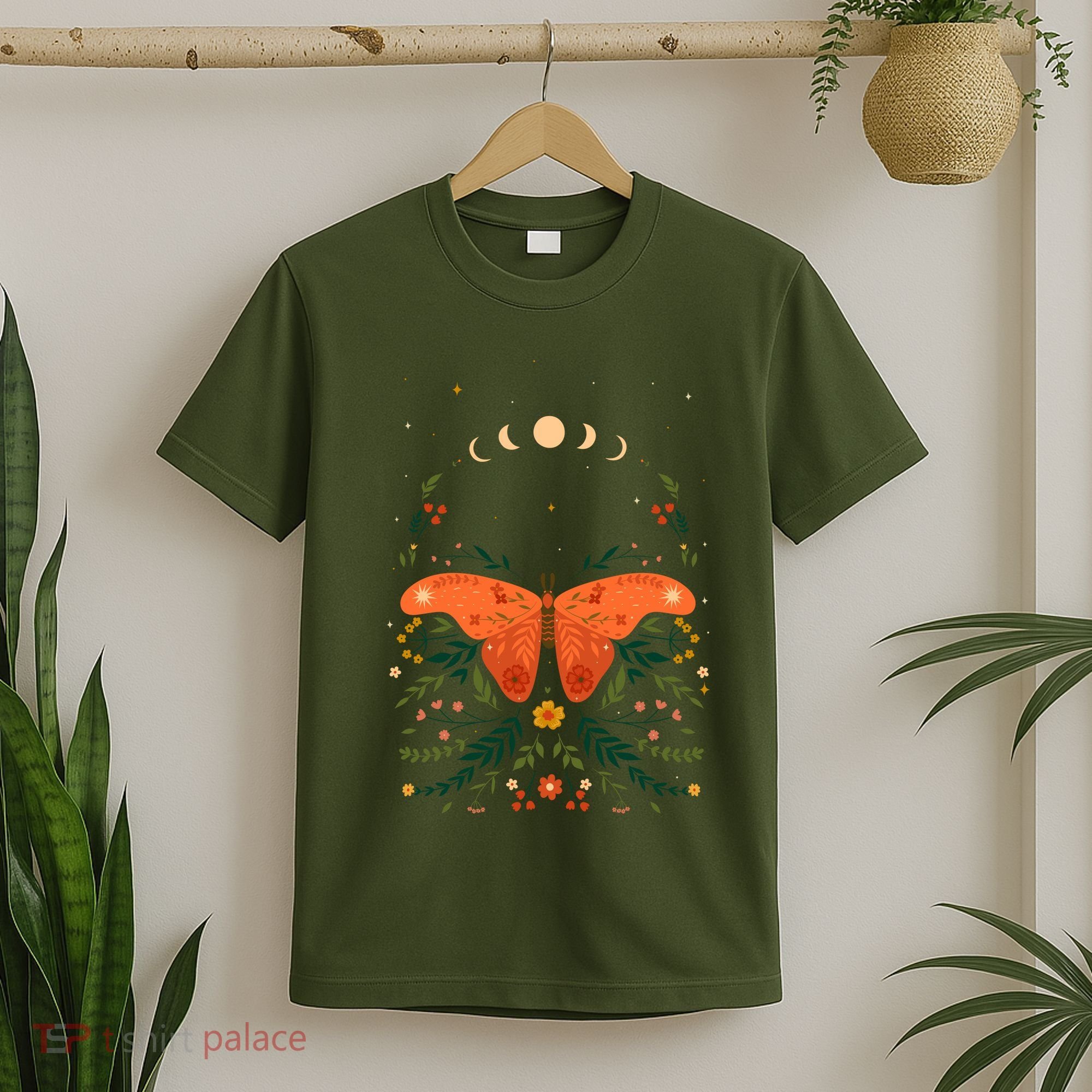Vintage Boho Garden Moon Moth T-Shirt