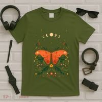 Vintage Boho Garden Moon Moth T-Shirt thumb 5