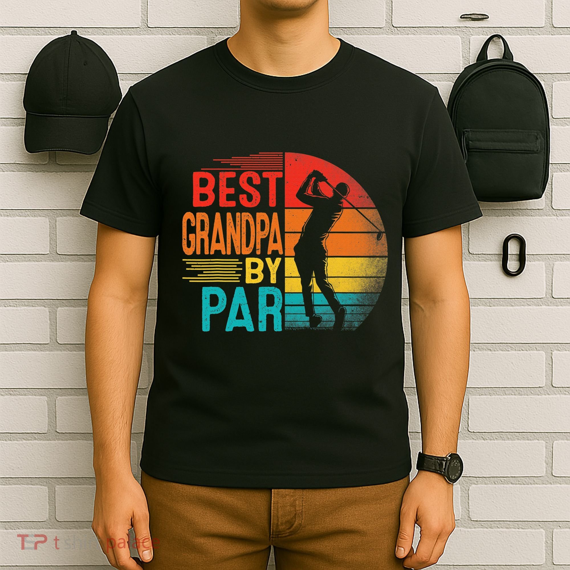 Vintage Best Grandad By Par Retro Golf Lover Fathers Day T-Shirt