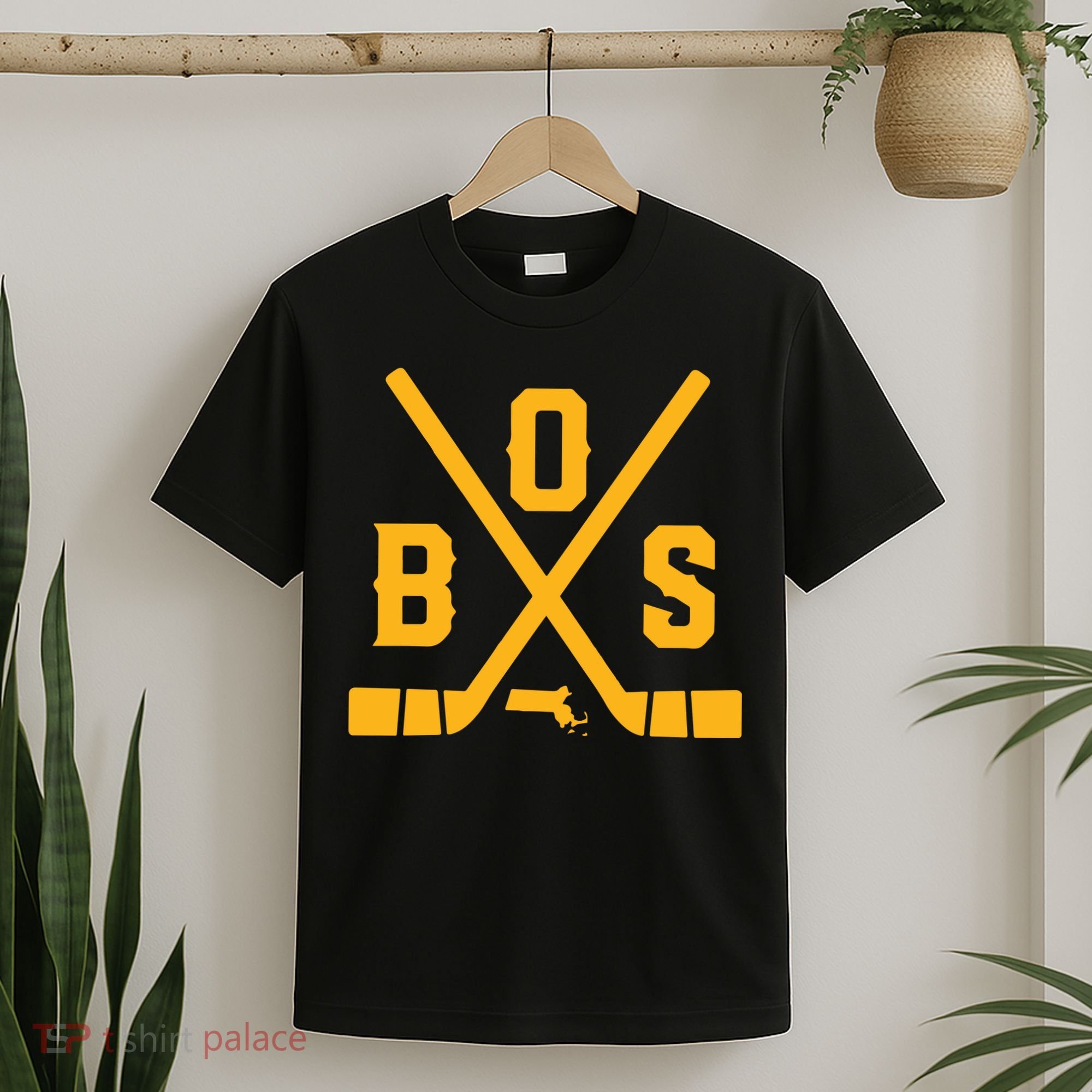 Vintage Boston Hockey Sticks State Outline T-Shirt