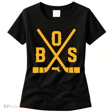 Vintage Boston Hockey Sticks State Outline Women's T-Shirt
