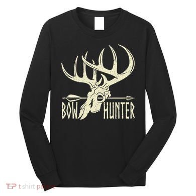 Vintage Bow Hunter American Deer Hunting Archery Long Sleeve Shirt