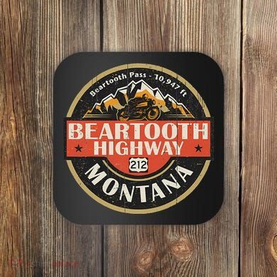 Vintage Beartooth Highway Mountain Hiking Nature Coaster