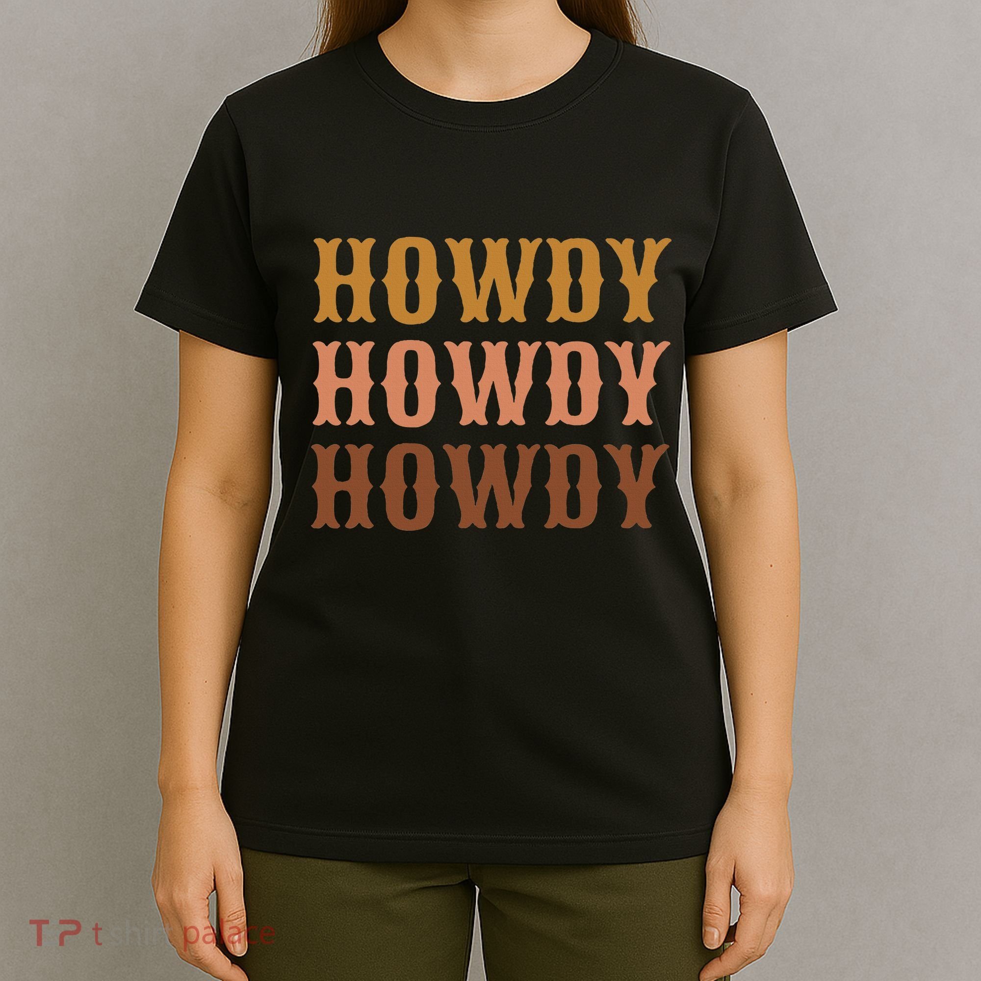 Vintage Brown Howdy Rodeo Western Country Texas Lover Gifts T-Shirt