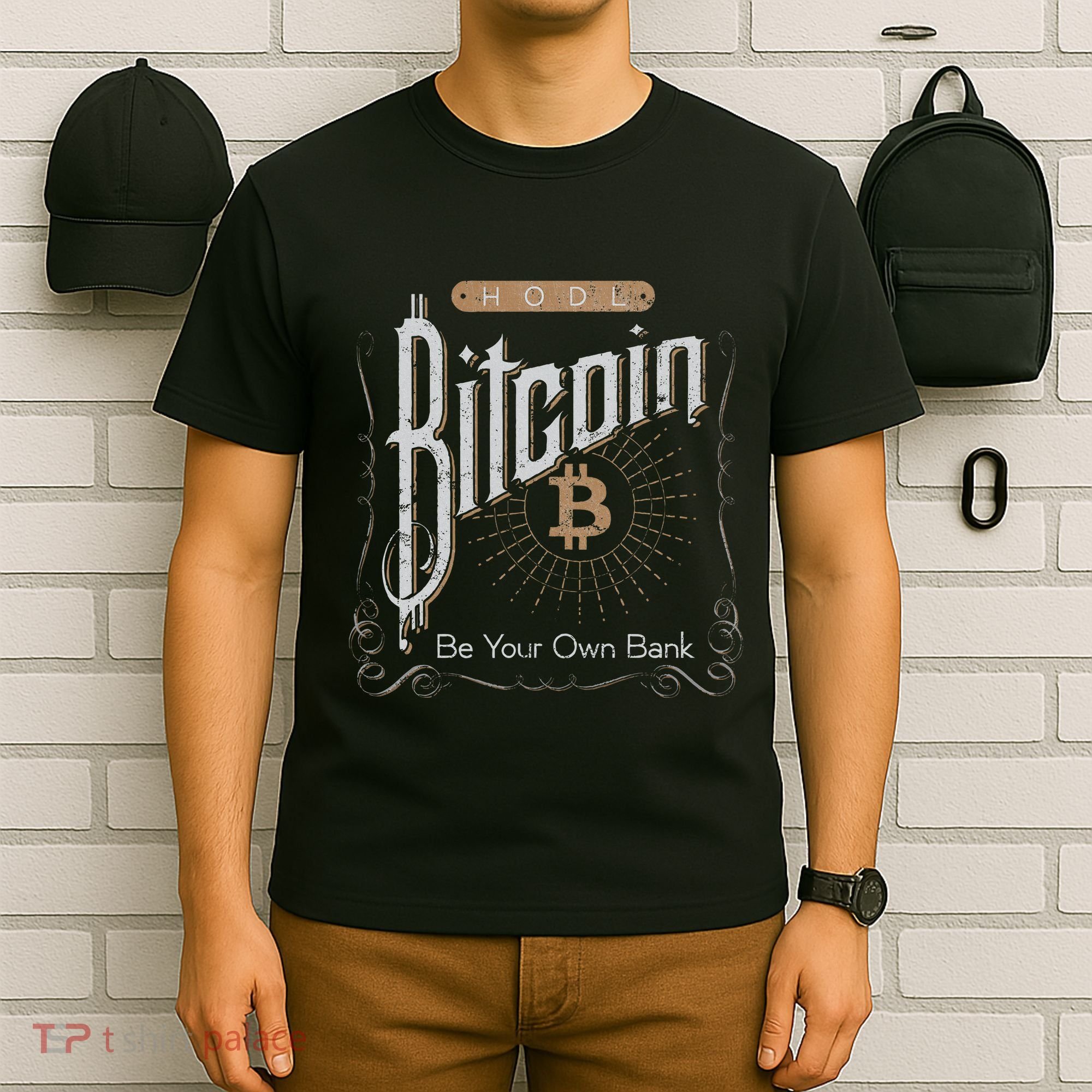 Vintage Bitcoin Hodl Be Your Own Bank Distressed Crypto T-Shirt