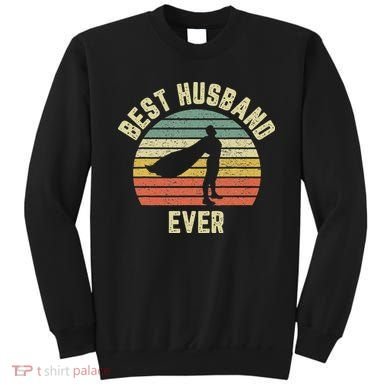 Vintage Best Husband Ever Superhero Fun Retro Graphic Sweatshirt