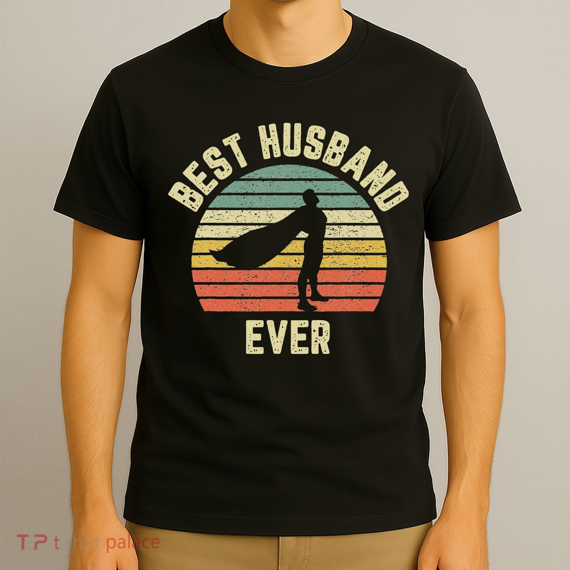 Vintage Best Husband Ever Superhero Fun Retro Graphic T-Shirt