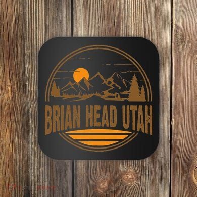 Vintage Brian Head Utah Mountain Hiking Souvenir Coaster