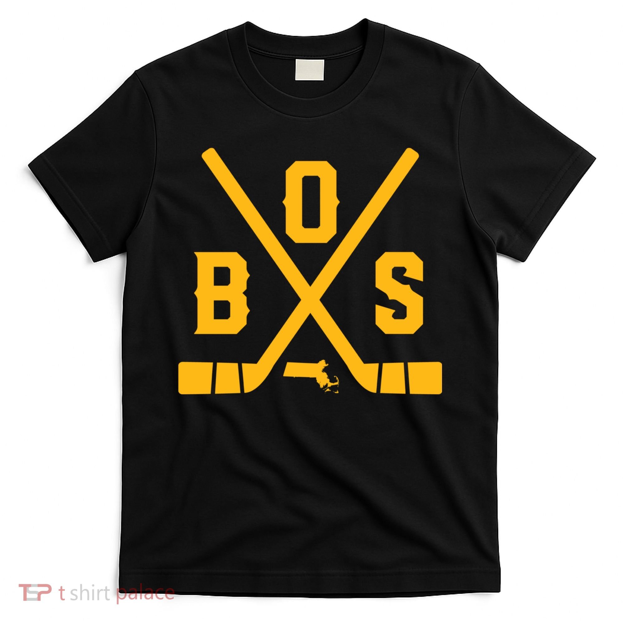 Vintage Boston Hockey Sticks State Outline T-Shirt