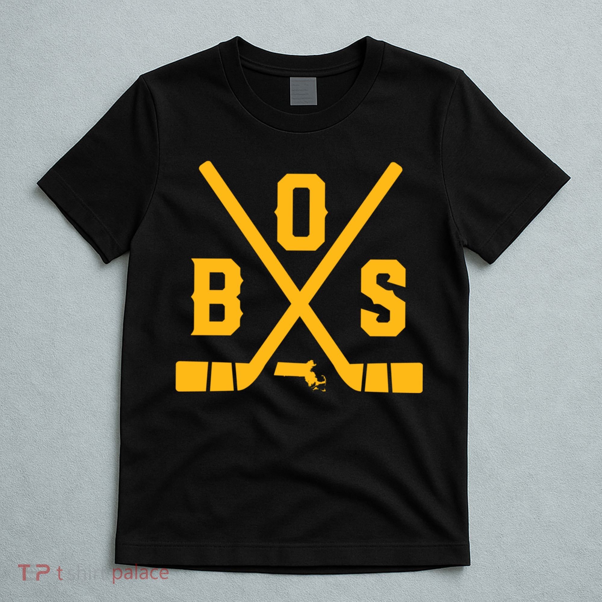 Vintage Boston Hockey Sticks State Outline T-Shirt