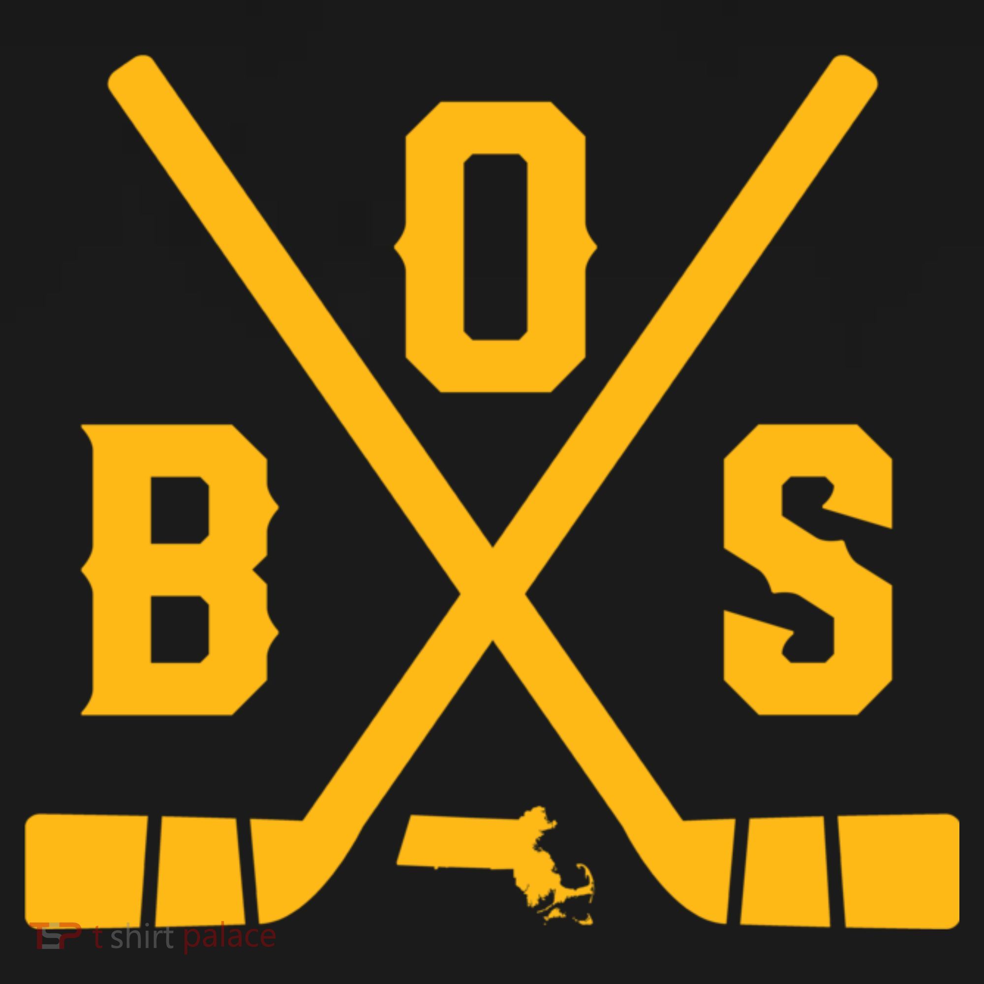 Vintage Boston Hockey Sticks State Outline T-Shirt