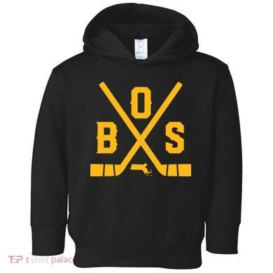 Vintage Boston Hockey Sticks State Outline Toddler Hoodie