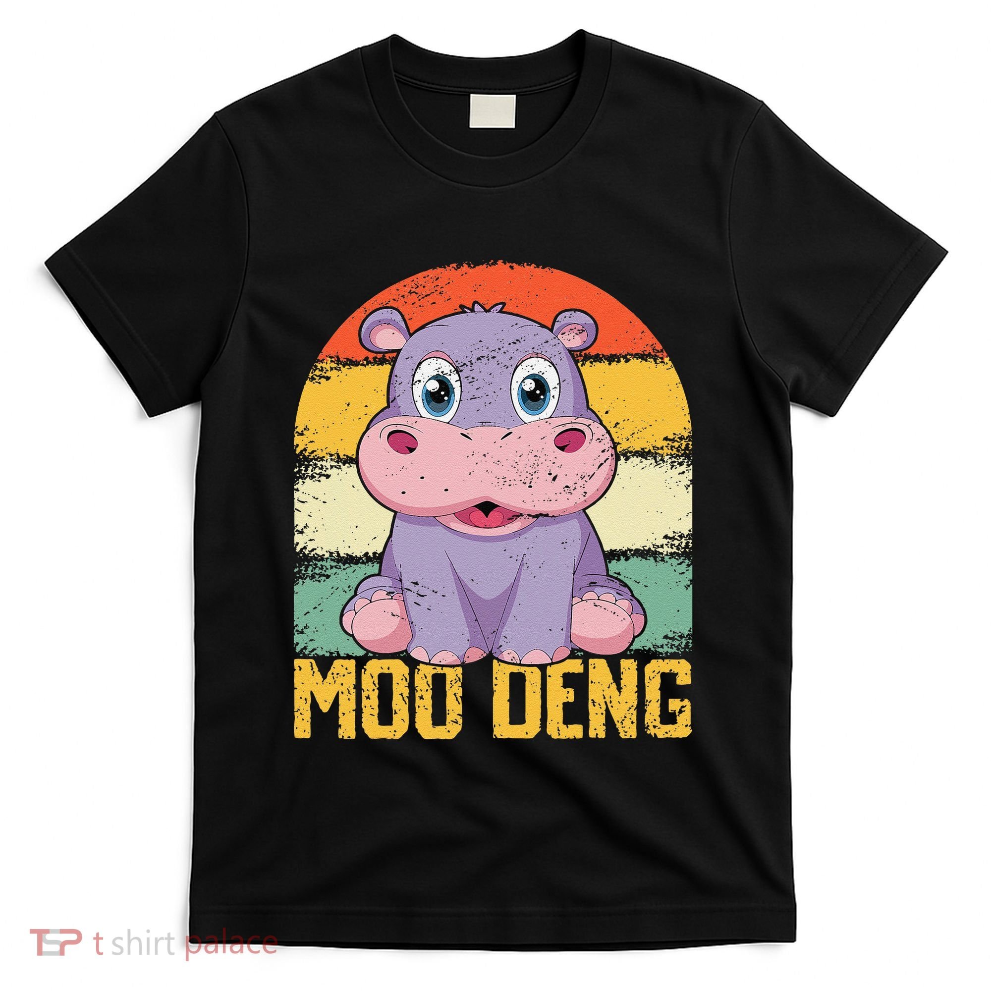 Vintage Baby Hippo Moo Deng Funny Baby Pygmy Moo Deng T-Shirt