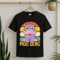 Vintage Baby Hippo Moo Deng Funny Baby Pygmy Moo Deng T-Shirt thumb 2