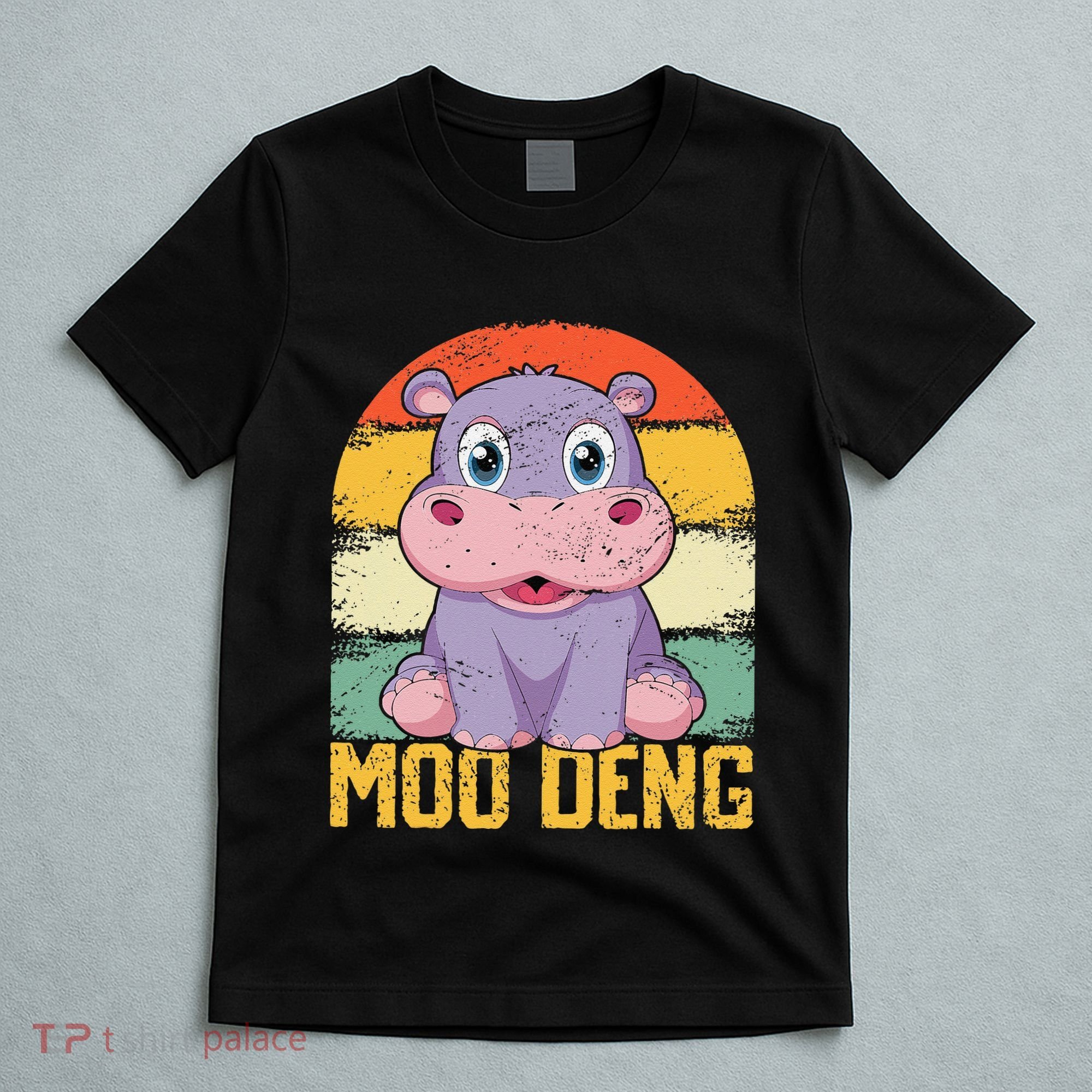 Vintage Baby Hippo Moo Deng Funny Baby Pygmy Moo Deng T-Shirt