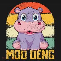 Vintage Baby Hippo Moo Deng Funny Baby Pygmy Moo Deng T-Shirt thumb 7