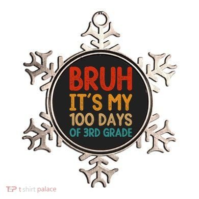 Vintage Bruh ItS My 100 Days Of 3rd Grade Boy Student Ornament