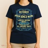 Vintage Born In October 1963 Birthday T-Shirt thumb 4