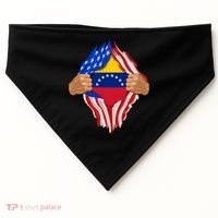 Venezuelan Blood Inside Me Venezuela Flag Gift USA-Made Doggie Bandana thumb 0