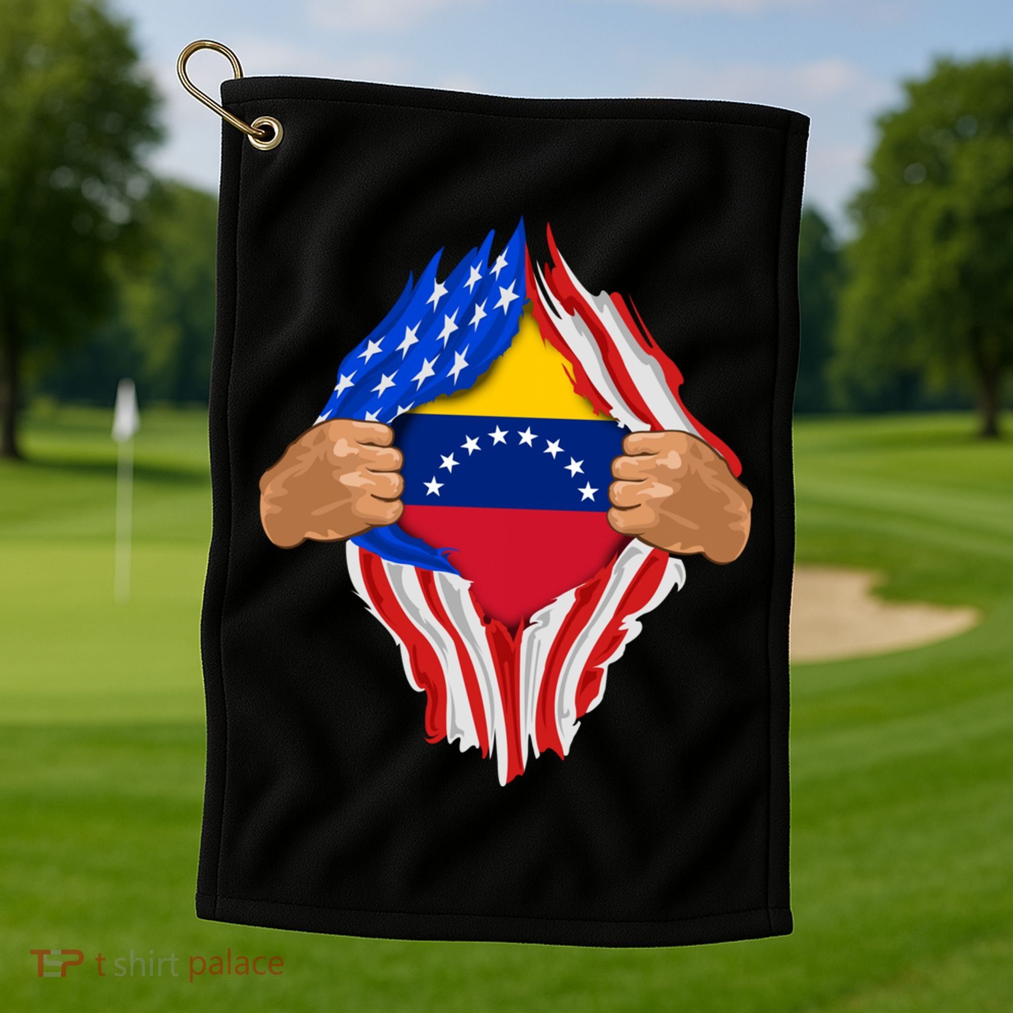Venezuelan Blood Inside Me Venezuela Flag Gift Golf Towel