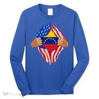 Venezuelan Blood Inside Me Venezuela Flag Gift Long Sleeve Shirt thumb 0