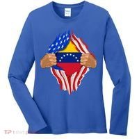 Venezuelan Blood Inside Me Venezuela Flag Gift Women's Long Sleeve Shirt thumb 0