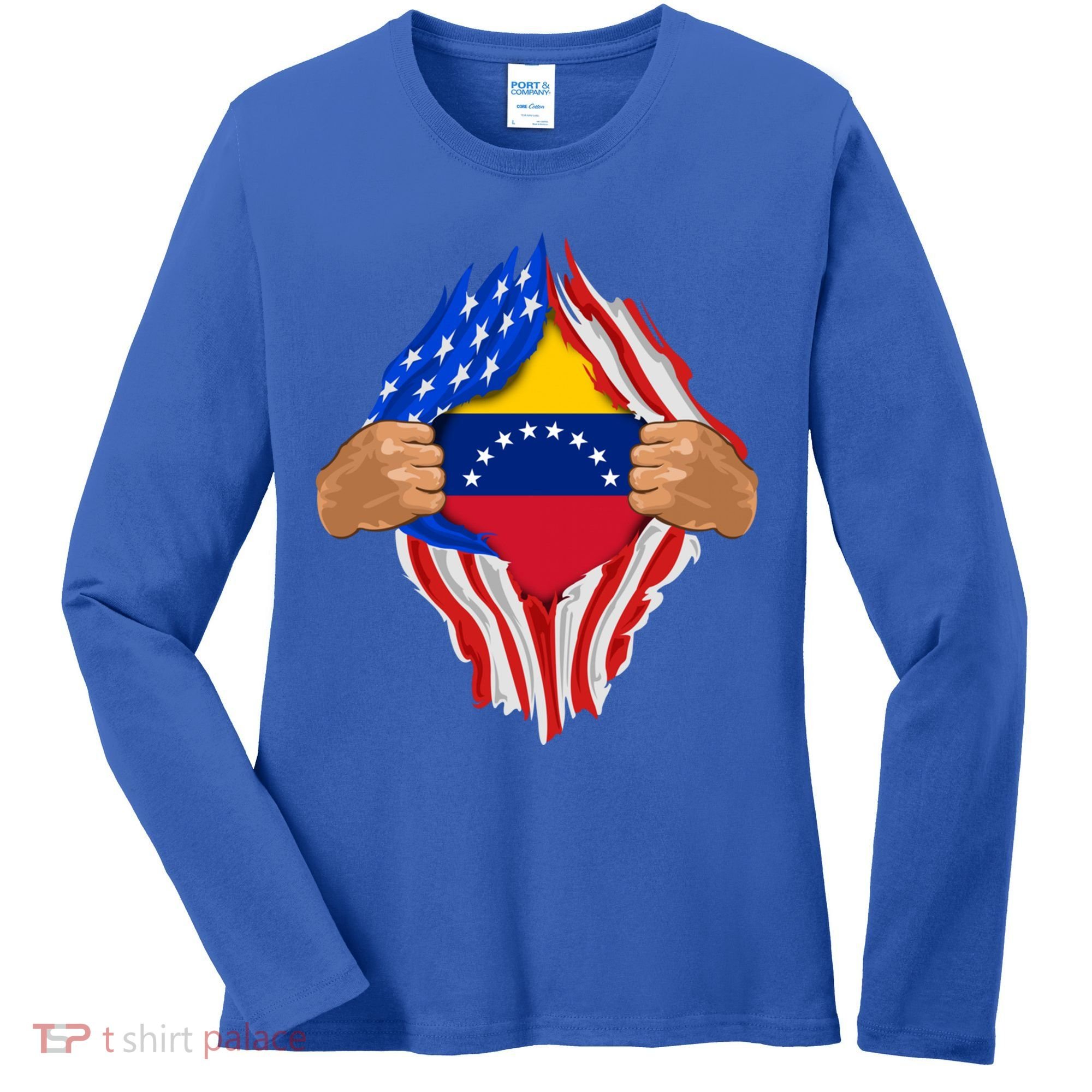 Venezuelan Blood Inside Me Venezuela Flag Gift Women's Long Sleeve Shirt