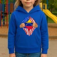 Venezuelan Blood Inside Me Venezuela Flag Gift Kids Hoodie thumb 3