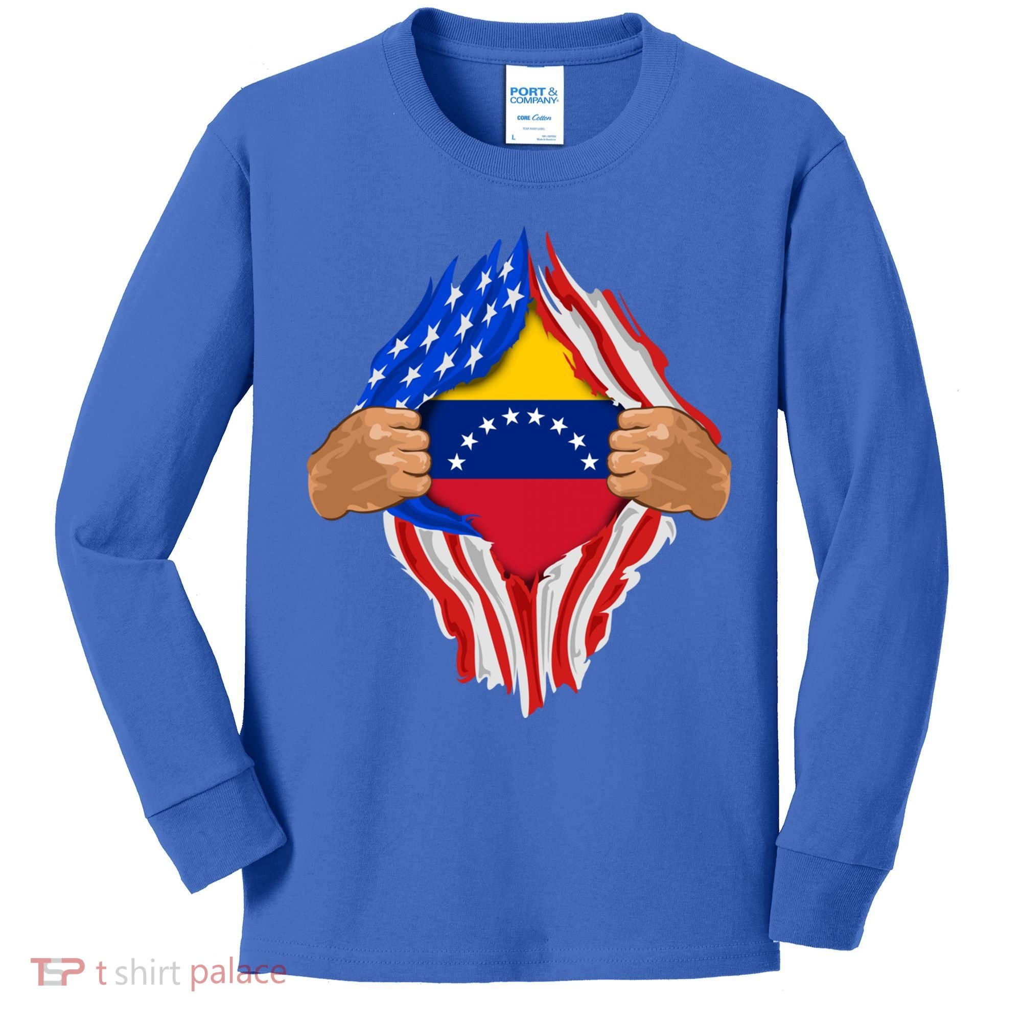 Venezuelan Blood Inside Me Venezuela Flag Gift Kids Long Sleeve Shirt