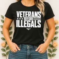 Veterans Before Illegals Women's T-Shirt thumb 2