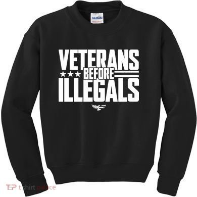 Veterans Before Illegals Kids Sweatshirt
