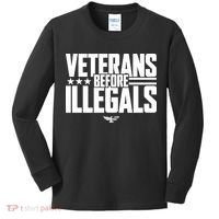 Veterans Before Illegals Kids Long Sleeve Shirt thumb 0