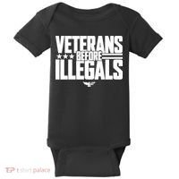 Veterans Before Illegals Baby Bodysuit thumb 0