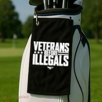 Veterans Before Illegals Golf Towel thumb 2