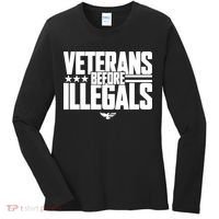 Veterans Before Illegals Women's Long Sleeve Shirt thumb 0