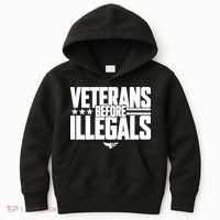 Veterans Before Illegals Kids Hoodie thumb 0