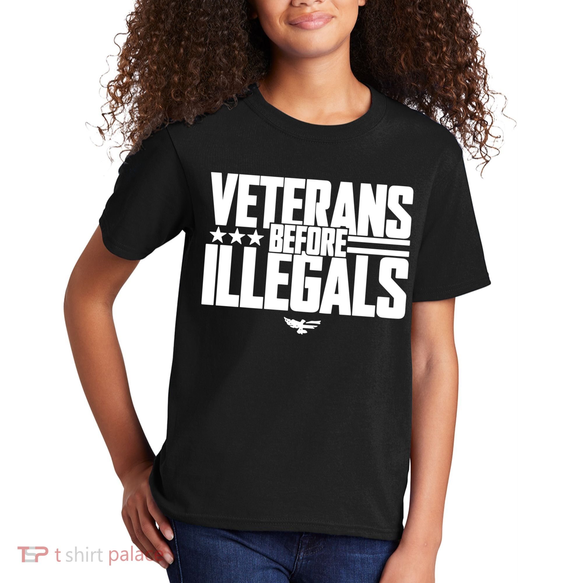 Veterans Before Illegals Kids T-Shirt