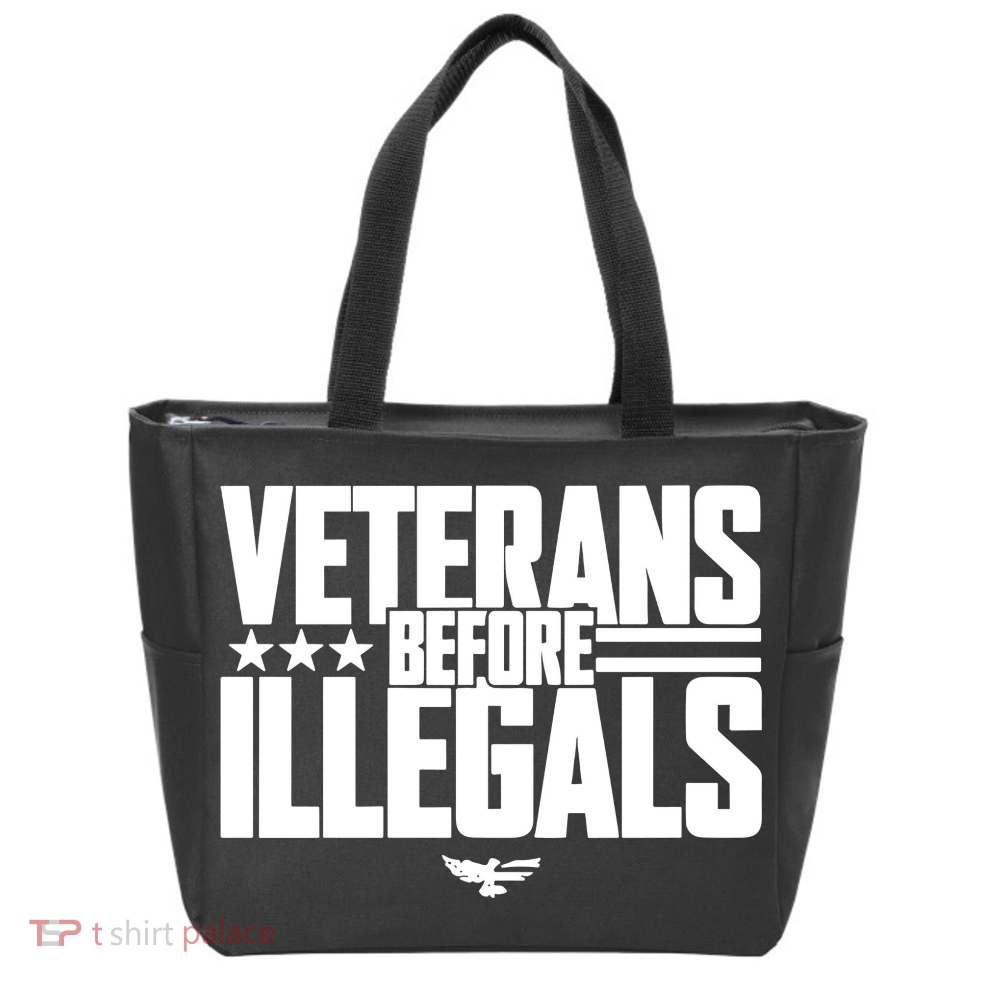 Veterans Before Illegals Tote Bag