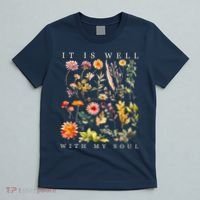 Vintage Boho It Is Well With My Soul Floral Wild Flowers T-Shirt thumb 5