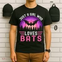 Vintage Bat Just A Girl Who Loves Bats Funny Bat Halloween T-Shirt thumb 6